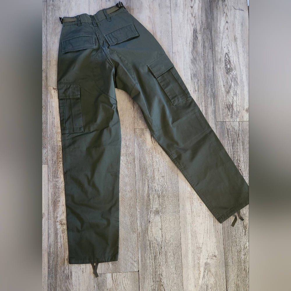 Local European Dark Green Wide Leg Pants - Picture 6 of 9